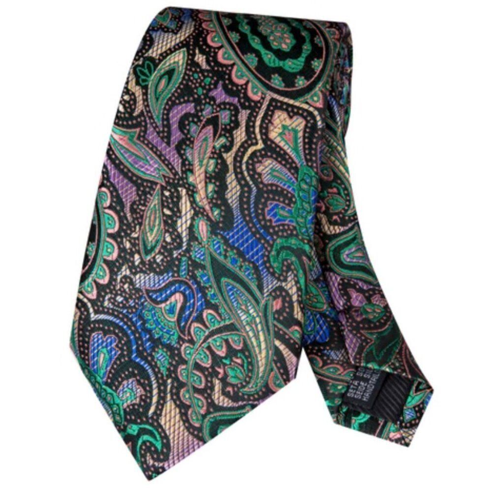 The Tie Multicolored Paisley Pattern Men’s Silk Hand Taylor Necktie